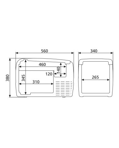 Medidas de Nevera 31 litros con Compresor Dometic