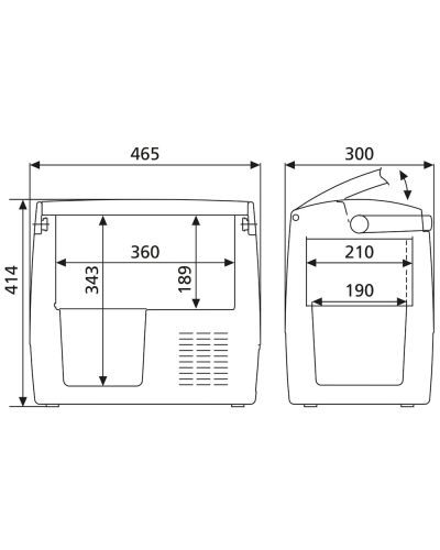 Medidas de Nevera 18 litros con Compresor Dometic