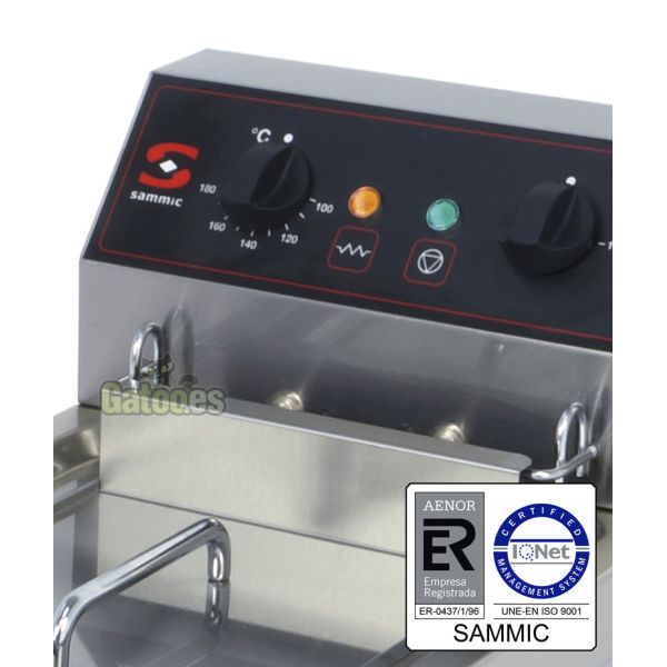 Detalle de la freidora profesional Sammic FE-8