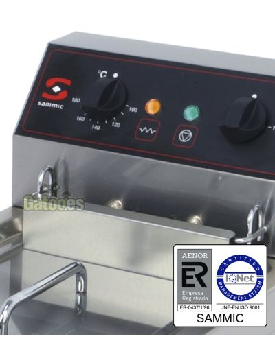 Detalle de la freidora profesional Sammic FE-8