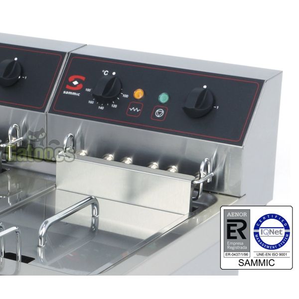 Detalle de la freidora profesional Sammic FE-8+8