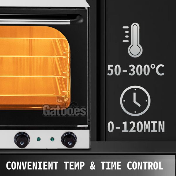 Horno Profesional de Conveccion de 63 litros. Con Vapor, Grill y Temporizador. Hasta 300ºC.