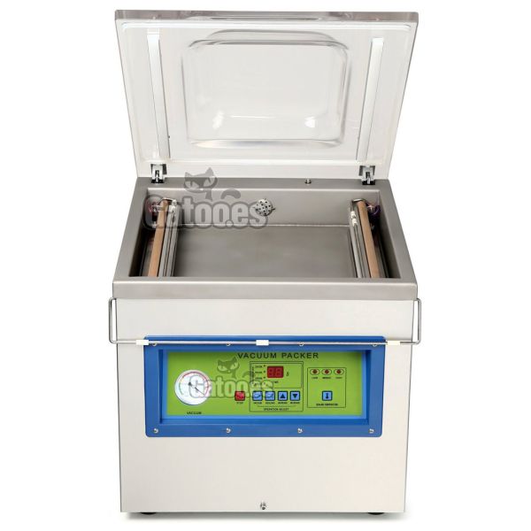 Vista superior de la Envasadora de Vacío Profesional de Campana EV402. 2 Barras Sellado 40 cm.