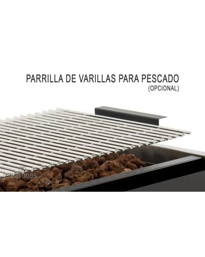 Parrilla Varillas para Pescado. Barbacoa de Gas de Piedra Volcánica GB70. Ancho 70 cm.