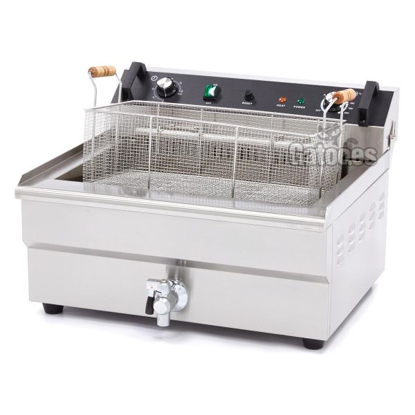 Freidora Profesional 30 litros con un depósito y cesta grande