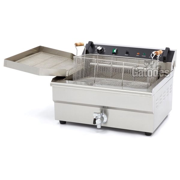 Freidora Profesional 30 litros con un depósito y escurridor extraíble