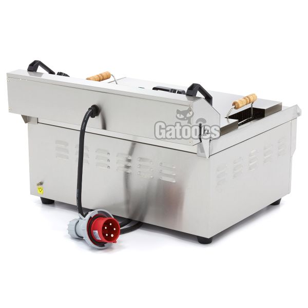 Parte trasera de la Freidora Profesional 30 litros con un depósito