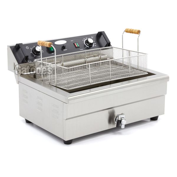 Freidora Profesional 20 litros con un depósito y cesta grande