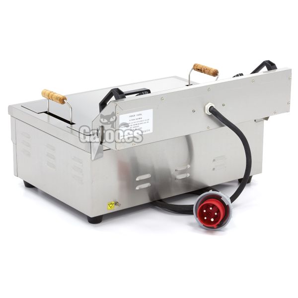 Parte trasera de la Freidora Profesional 20 litros con un depósito