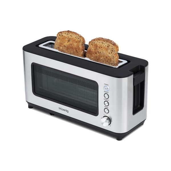 Tostadora de pan H.Koenig VIEW7. Con Cristal transparente. Para 2 rebanadas.