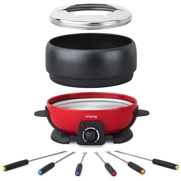 Fondue H.Koenig ALP1800. Para 6 personas. Desmontable para fácil limpieza.
