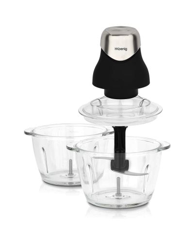 Procesador de alimentos H.Koenig LEO9 con 2 recipientes de cristal