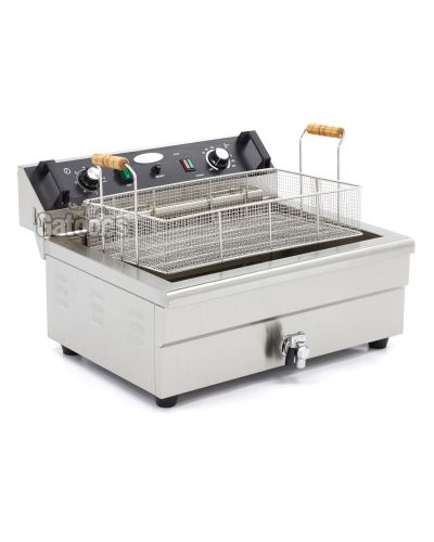 Freidora Profesional 20 litros con un depósito (OUTLET Reacondicionado) abierta