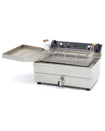 Freidora Profesional 20 litros con un depósito (OUTLET Reacondicionado) con escurridor de fritos