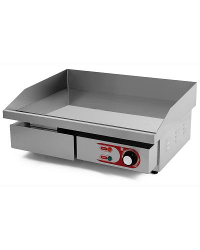 Vista lateral Plancha Eléctrica de Cocina Profesional Eltron. Ancho 55 cm. (de Cromoduro) (OUTLET Reacondicionado)