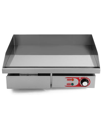 Vista frontal Plancha Eléctrica de Cocina Profesional Eltron. Ancho 55 cm. (de Cromoduro) (OUTLET Reacondicionado)