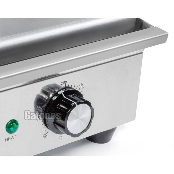 Regulador temperatura Plancha Eléctrica de Cocina Profesional Malka. Ancho 32 cm. (OUTLET Reacondicionado - Taras)