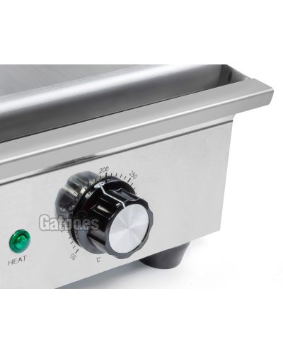 Regulador temperatura Plancha Eléctrica de Cocina Profesional Malka. Ancho 32 cm. (OUTLET Reacondicionado - Taras)