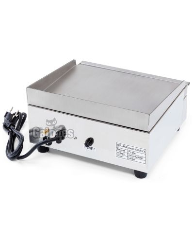 Vista trasera Plancha Eléctrica de Cocina Profesional Malka. Ancho 32 cm. (OUTLET Reacondicionado - Pruebas)