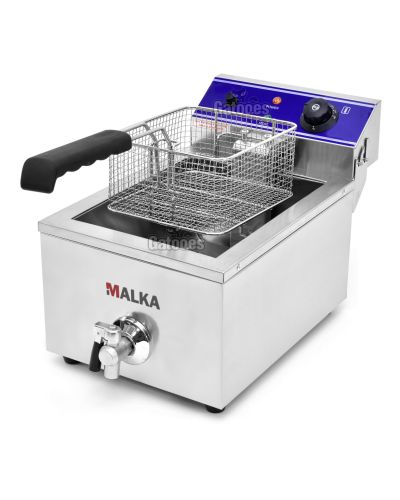 Vista abierta Freidora Profesional de 10 litros Malka (OUTLET Reacondicionado)