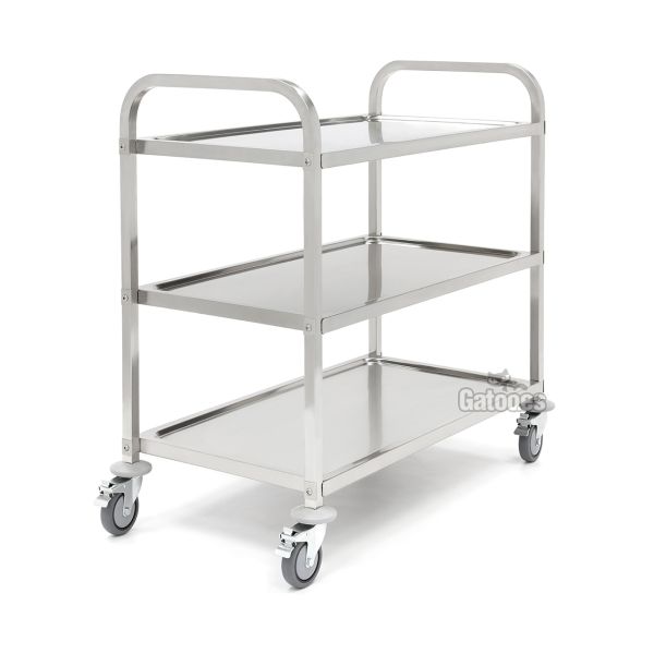 Camarera Carrito de restaurantes de Acero Inoxidable. Con 3 Estantes. Hoteles, restaurantes y bares.