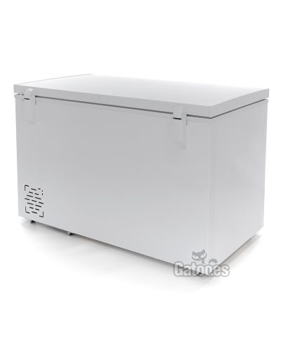 Vista trasera Congelador Horizontal Profesional 488 Litros. Puerta Ciega Abatible. Ancho 165 cm.
