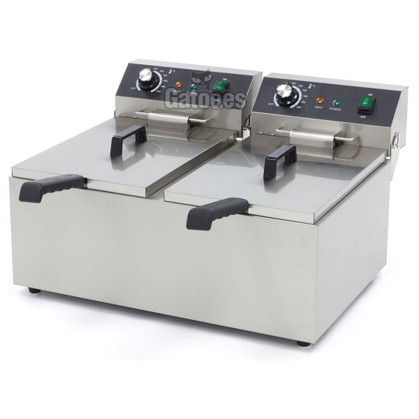 Freidora Profesional doble cuba 20 litros (10+10)