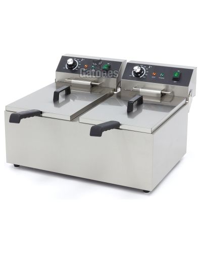 Freidora Profesional doble cuba 20 litros (10+10)