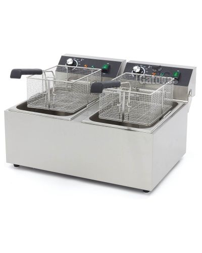 Freidora Profesional doble cuba 20 litros (10+10) - abierta