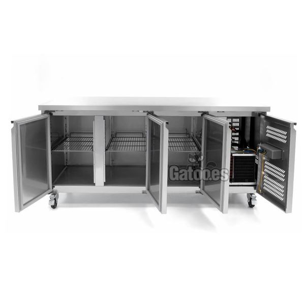 Mostrador Refrigerado, con 465 Litros. Ancho 179 cm. Abierto