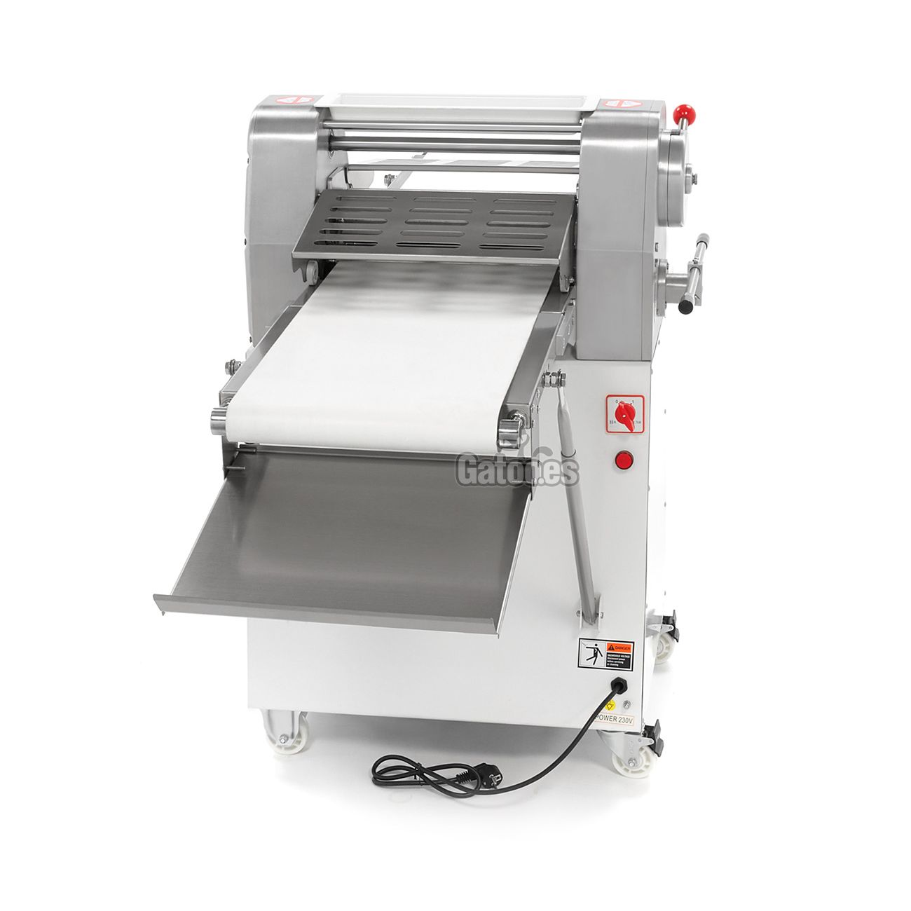 Vista lateral Laminadora de masa Industrial de Cinta de 52 cm. De suelo SL452