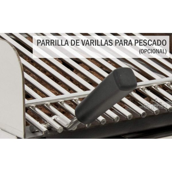 FryTop y Parrilla a Gas GRB100. Ancho 100 cm. con Parrilla Varillas Pescado Inox (opcional)