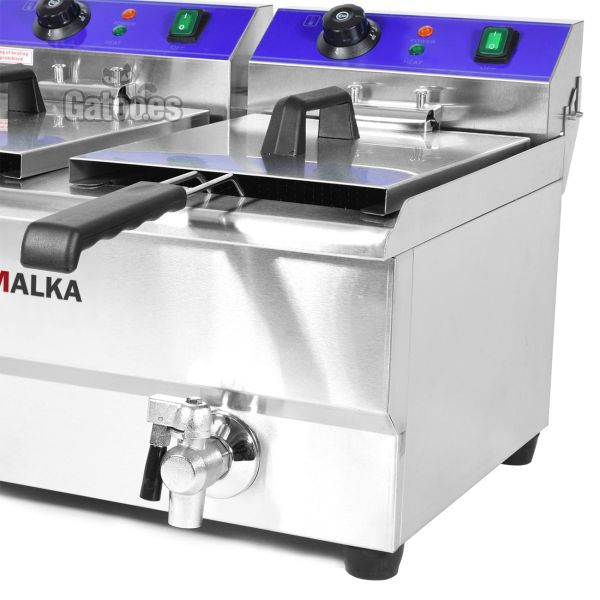 Detalle de Freidora 12+12 litros Malka FED24
