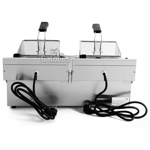 Freidora 12+12 litros Eltron - Vista trasera