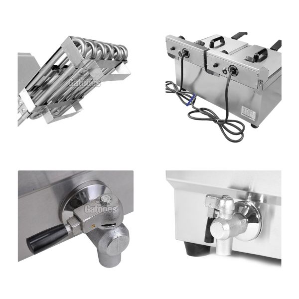 Detalles de Freidora 16+16 litros