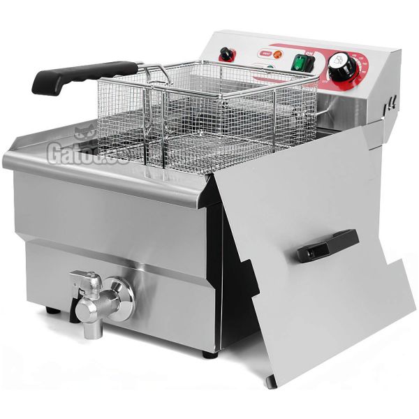 Vista lateral de la Freidora Profesional Eléctrica 12 litros