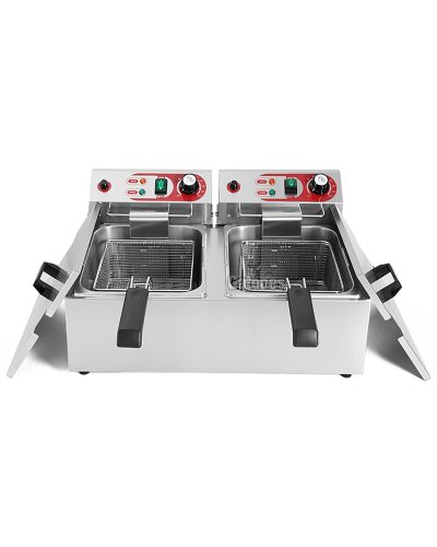 Freidora Profesional Eltron doble cuba 16 litros (8+8) - tapas