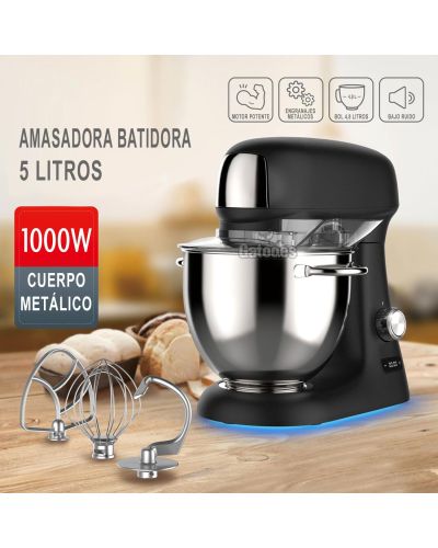 Amasadora Batidora de 5 Litros y 1000W