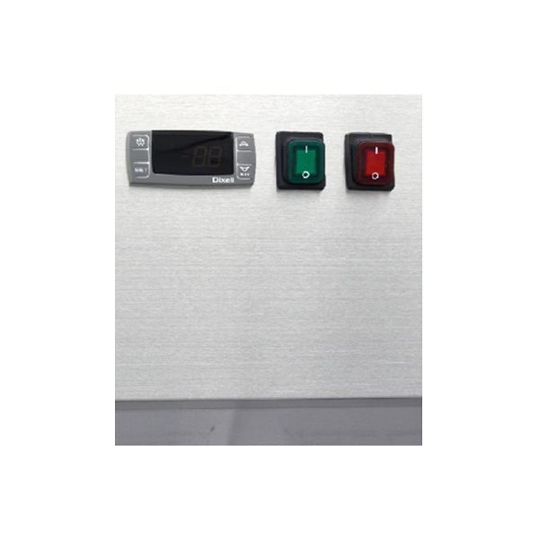 Panel de mandos Congelador Vertical Profesional Doble Lux 1.200 Litros Inox. Con 2 Puertas Cristal. Con Bandejas GN 2/1.
