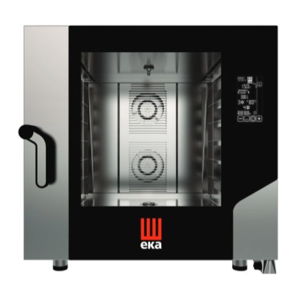 Horno de Cocina. Pantalla digital táctil. 6 bandejas de 60x40. Con vapor. EKA