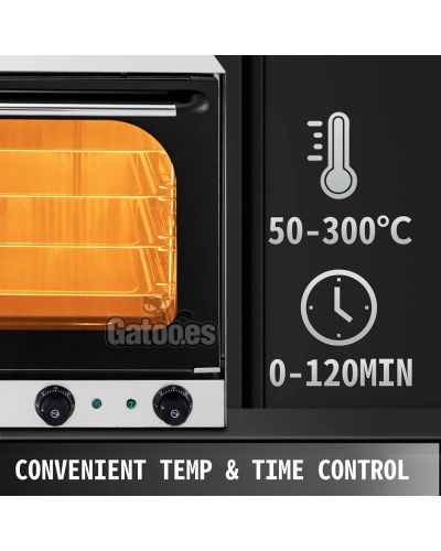 Horno Profesional de Conveccion de 63 litros. Con Vapor, Grill y Temporizador. Hasta 300ºC.