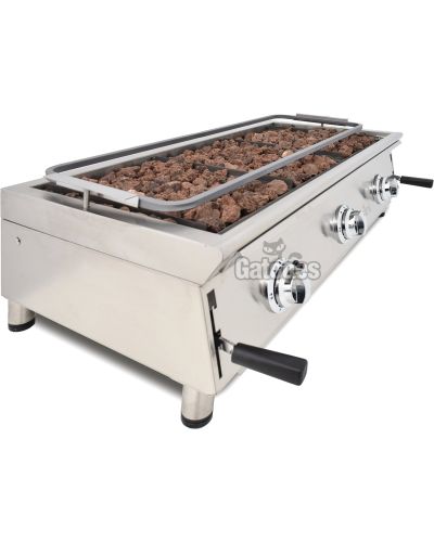 Barbacoa de Gas de Piedra Volcánica GB100. Ancho 100 cm. Inoxidable