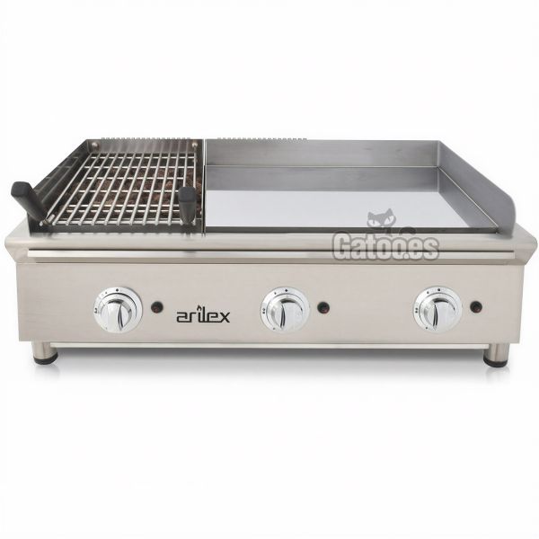 FryTop y Parrilla a Gas GRB100. Ancho 100 cm. con varillas para pescado